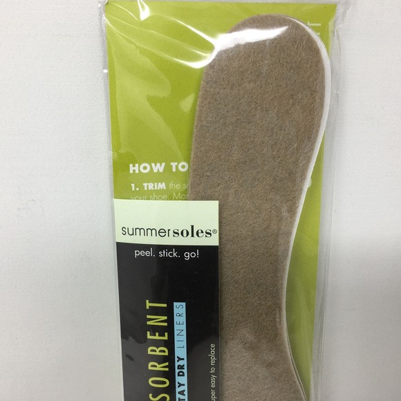 Summer Soles 3 Pair Ultra Absorbent Stay Dry Shoe Liners, Women's Size 5-11 - Ta - Picture 3 of 8